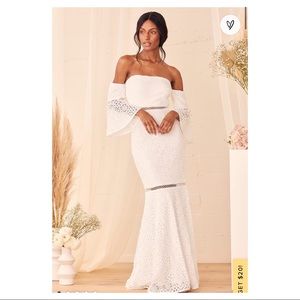 Lulus embroidered off the shoulder dress